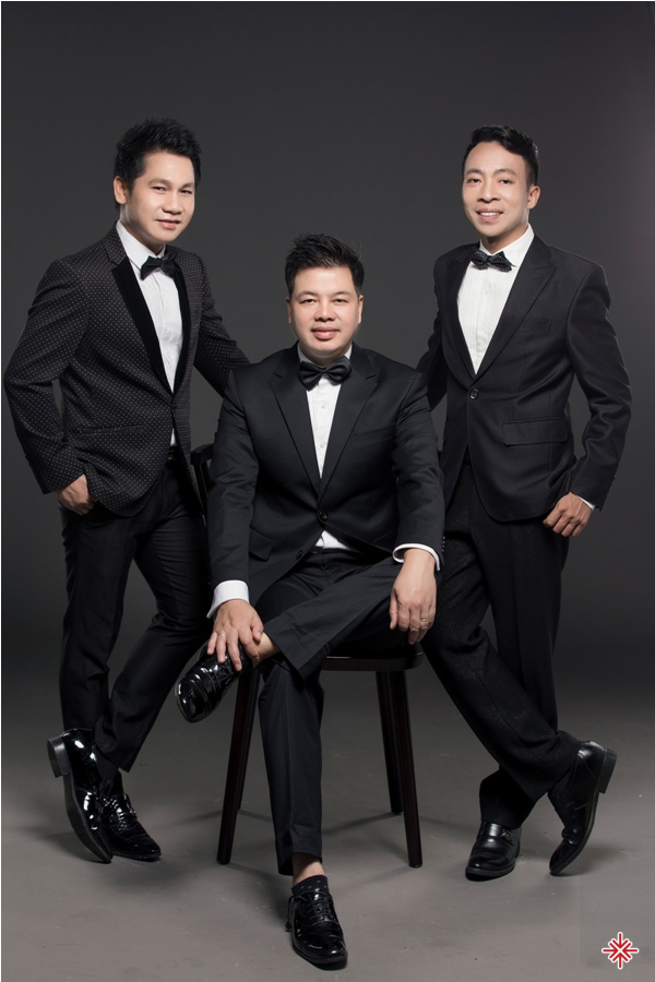 Tam danh ca dòng nhạc thính phòng Đăng Dương (giữa), Trọng Tấn (trái), Việt Hoàn (phải).