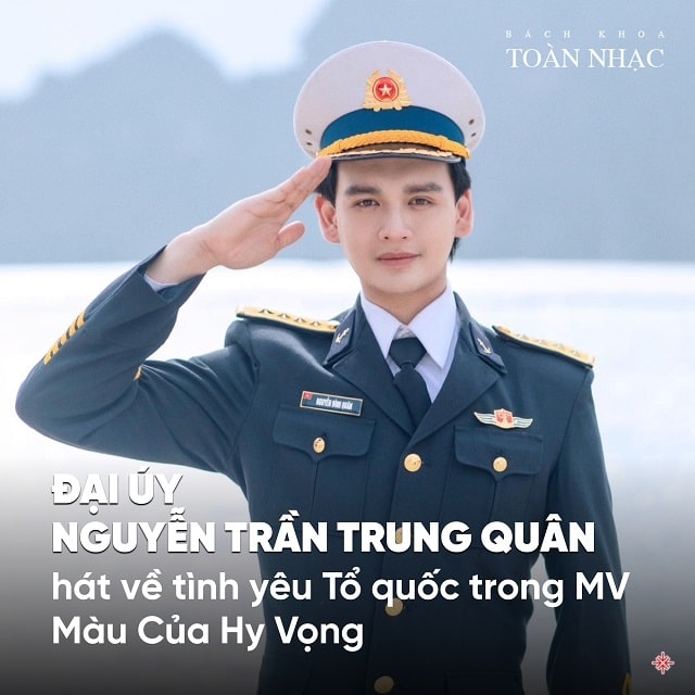 Nguyễn Trần Trung Quân được đeo quân hàm Đại úy trong MV Màu của hy vọng.