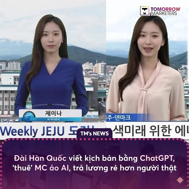 Đài Hàn Quốc viết kịch bản bằng ChatGPT, ‘thuê’ MC ảo AI, trả lương rẻ hơn người thật.